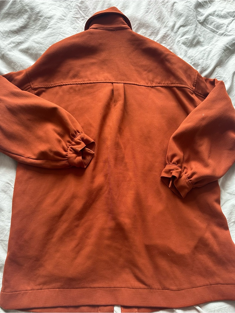 H&M Rust Oversized Utility Jacket Shacket Minimalist Button Up Coat EU 34 - Picture 11 of 12